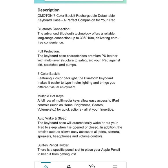 💰 5 FOR $40 / OMOTION IPAD KEYBOARD CASE MODEL KC002 (NEW) - Picture 6 of 15